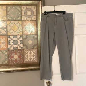 Ann Taylor LOFT cropped and Frayed Jeans
